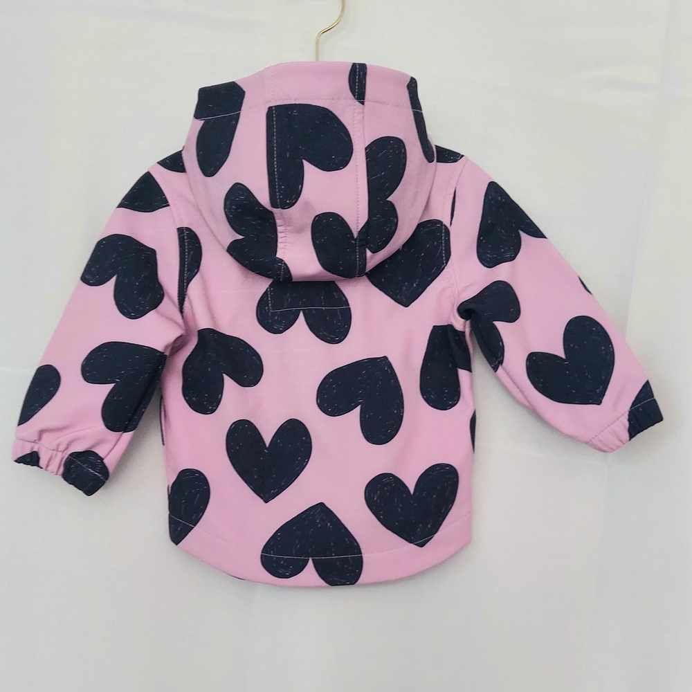 Cat & Jack Pink & Navy Blue Hooded Raincoat Baby Girls Size 12Month Girlhoodcore - Picture 7 of 9